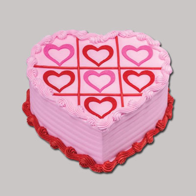 "Delicious Heart shape strawberry cake -1kg - Click here to View more details about this Product